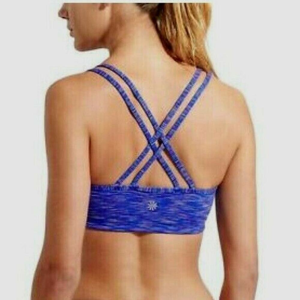 Athleta Full Focus Sports Bra S Blue Strappy Back